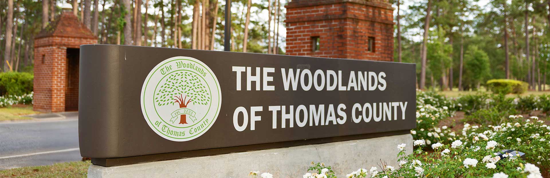 Entrance sign to The Woodlands of Thomas County